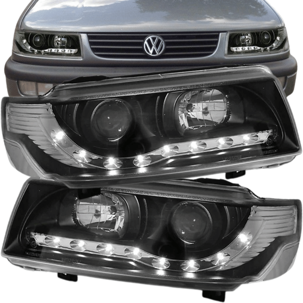 LED Scheinwerfer Set Schwarz für VW Passat 35i B4 Limousine & Variant 1993–1997 mit LED Standlicht