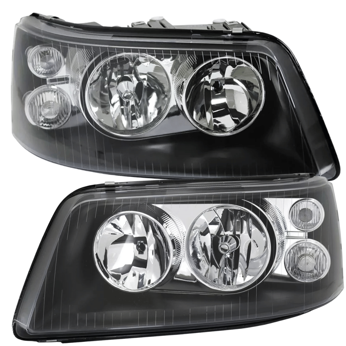 Scheinwerfer Set schwarz 03-09, LED Tagfahrlicht, H7, H1, E-Prüfzeichen für VW T5