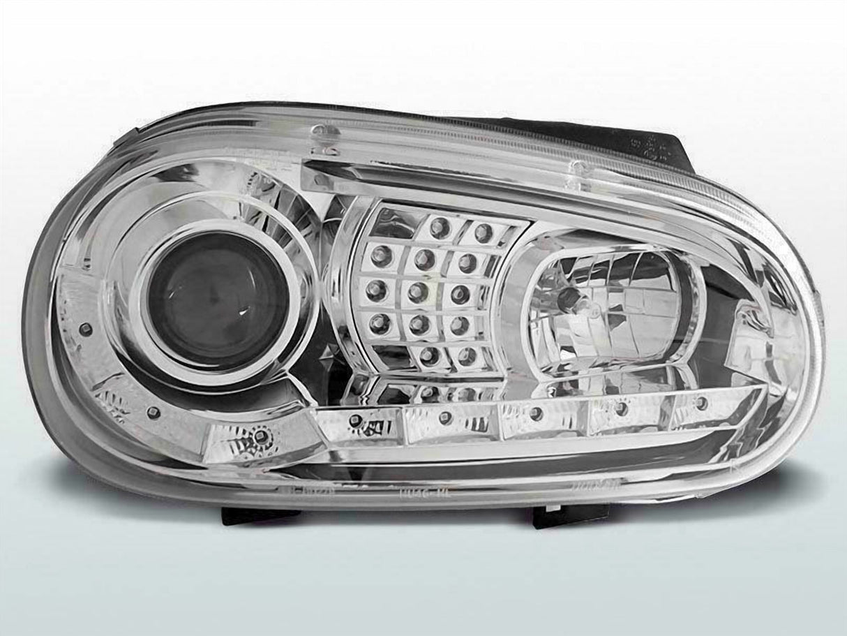 Led Scheinwerfer Set in chrom für VW Golf IV 09.1997-09.2003