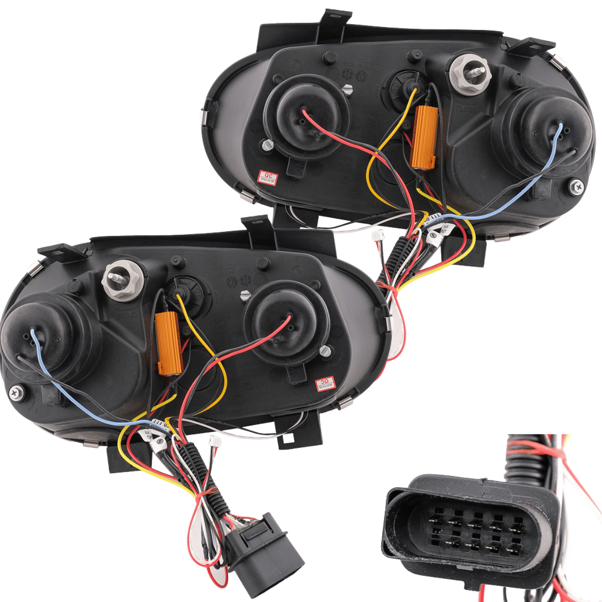 Scheinwerfer Set in schwarz für VW Golf IV 09.1997-09.2003 LED Blinker LED Standlichtleiste