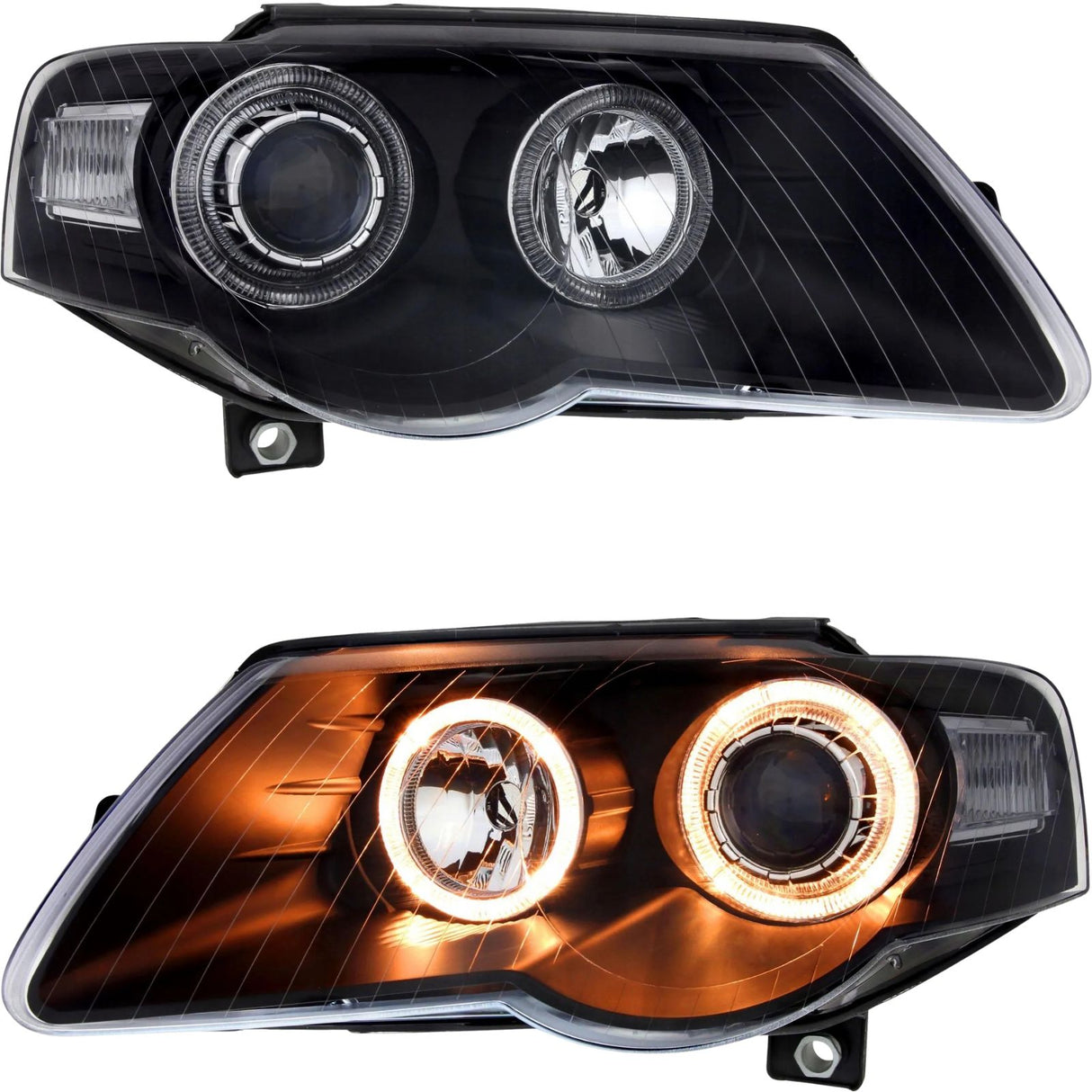 Angel Eyes Scheinwerfer Set für VW Passat 3C schwarz inkl Motor 03.05-2010