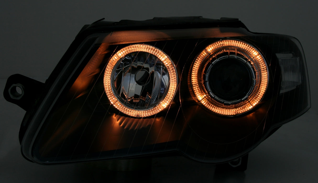 Angel Eyes Scheinwerfer Set für VW Passat 3C schwarz inkl Motor 03.05-2010