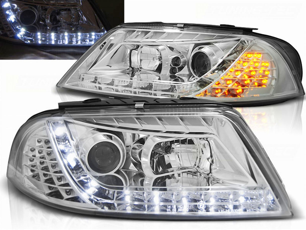Chrom LED Scheinwerfer Set VW Passat 3BG B5 FL 09.2000-03.2005 mit Blinker