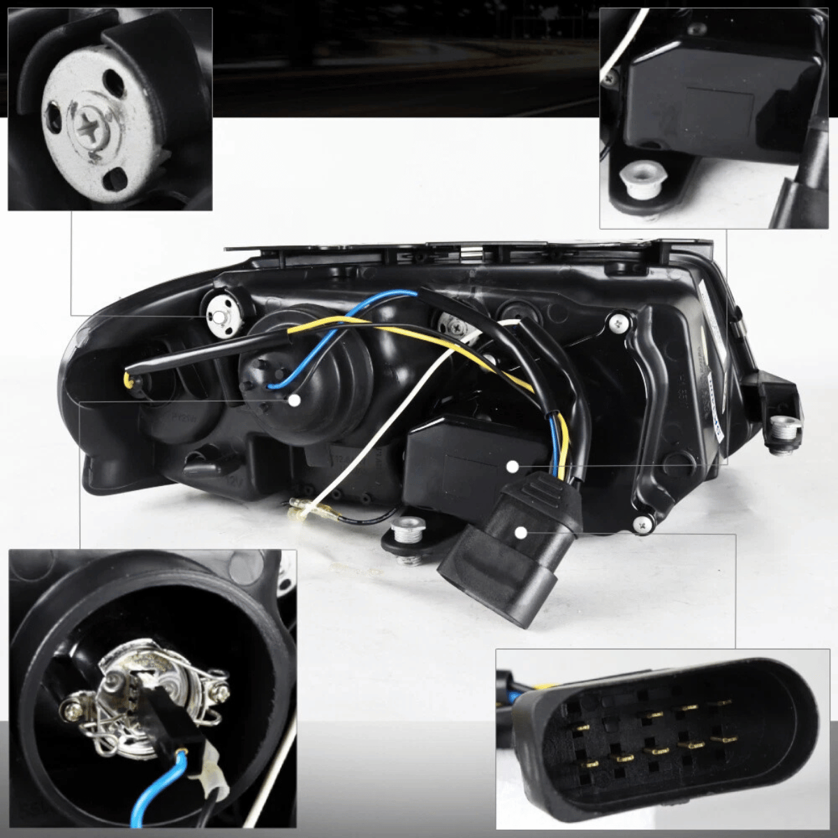 LED Scheinwerfer für BMW E46 Coupe Cabrio mit Kabelbaum und Anschluss
