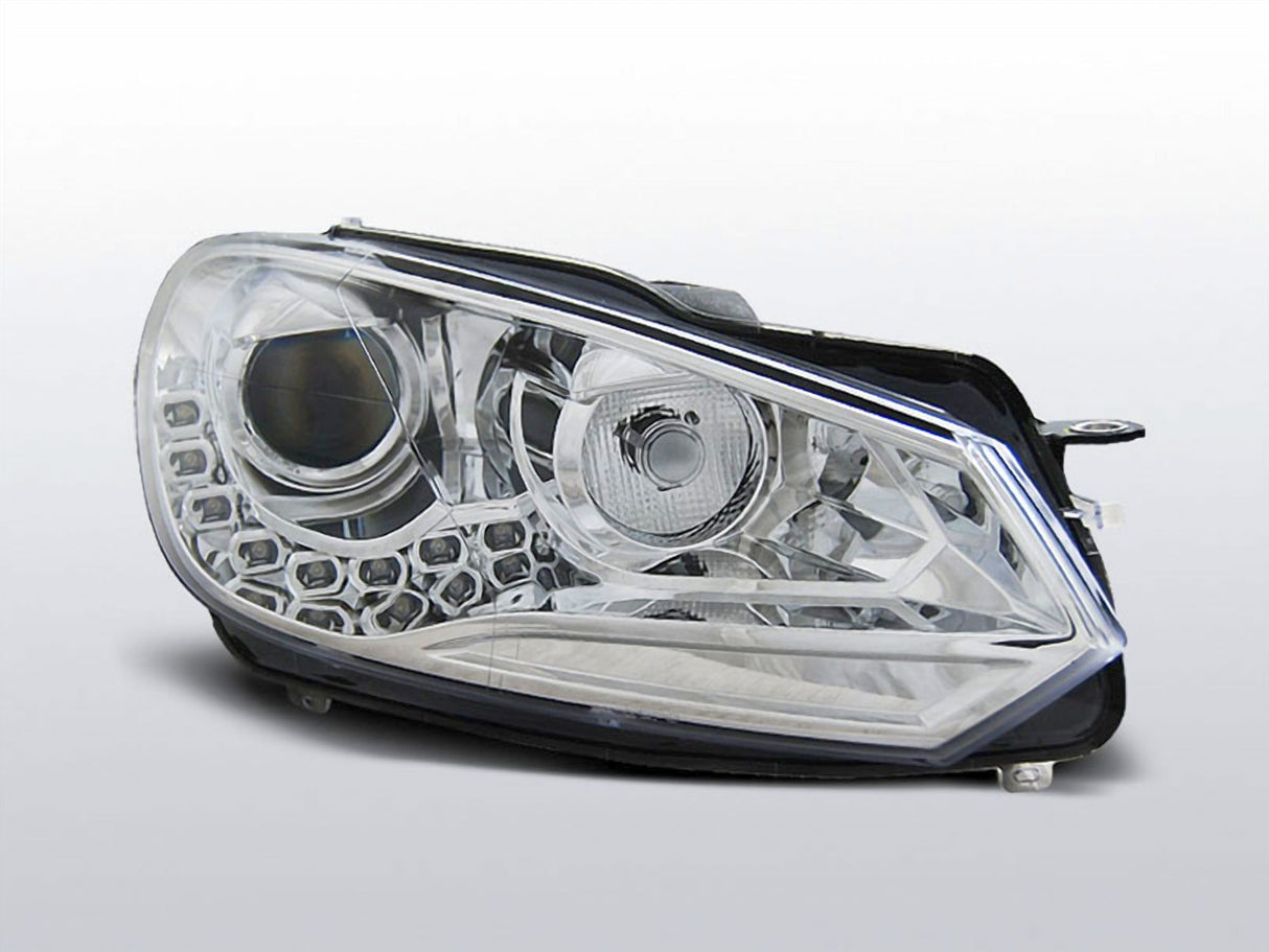 LED Scheinwerfer für VW Golf 6 mit Wabenmuster und Klarglasoptik, Tuning Scheinwerfer