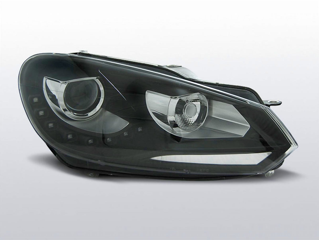 LED Tagfahrlicht Scheinwerfer in schwarz für VW Golf 6 VI 10.2008-2012