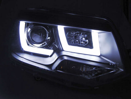 Led Tagfahrlicht Light Tube Scheinwerfer Set in schwarz für VW T5 GP 2010-2015