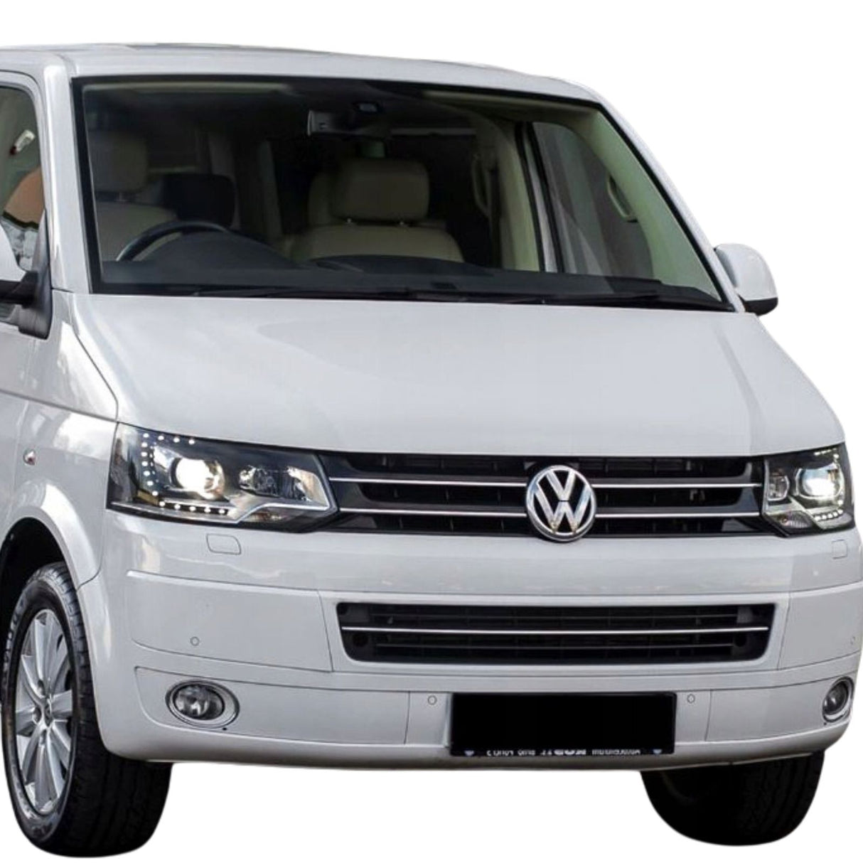 LED Scheinwerfer vorne weiß mit Tagfahrlicht und Blinker für CR-Tuning für VW Transporter T6