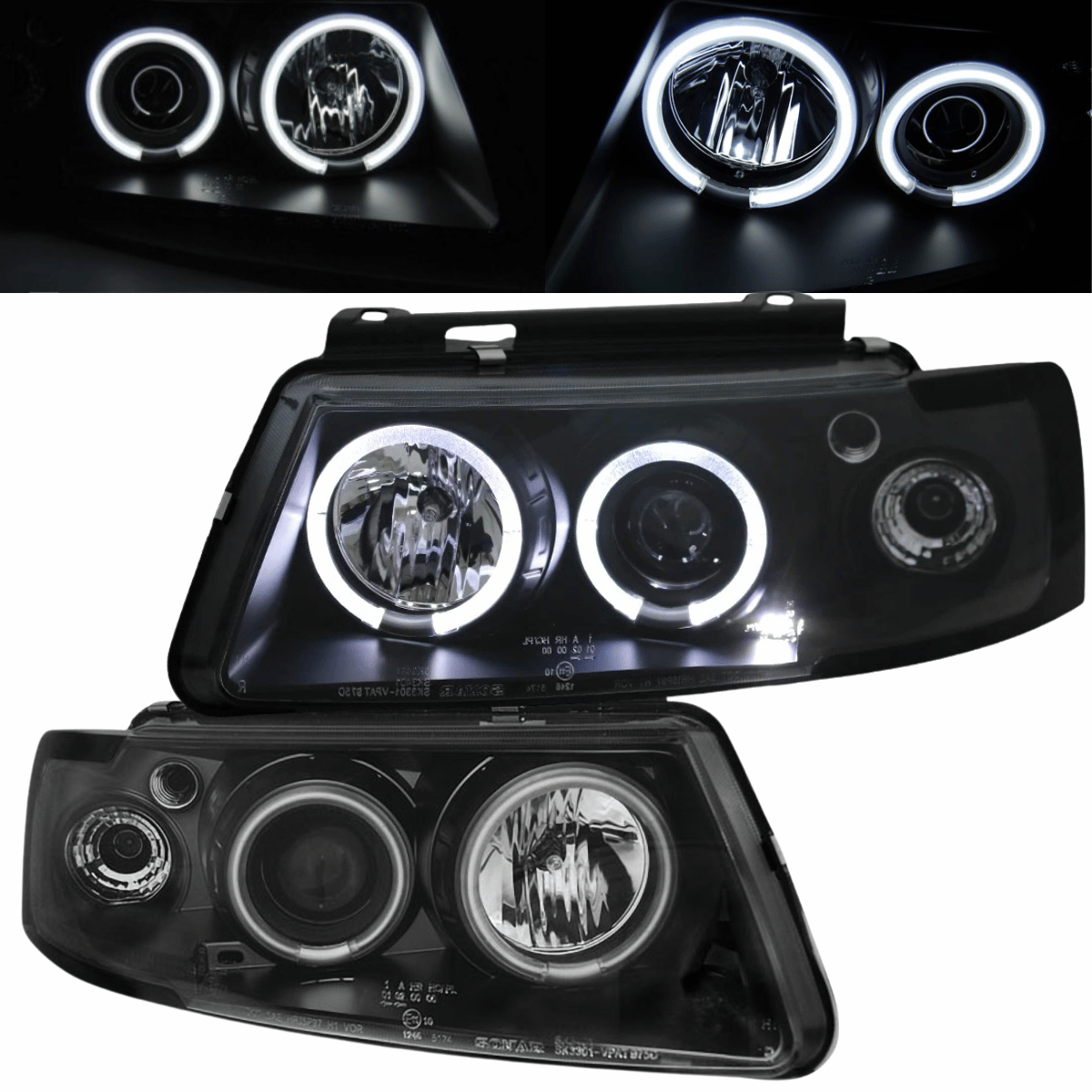 Angel Eyes CCFL Scheinwerfer Set Schwarz für VW Passat B5 3B 1996–08/2000