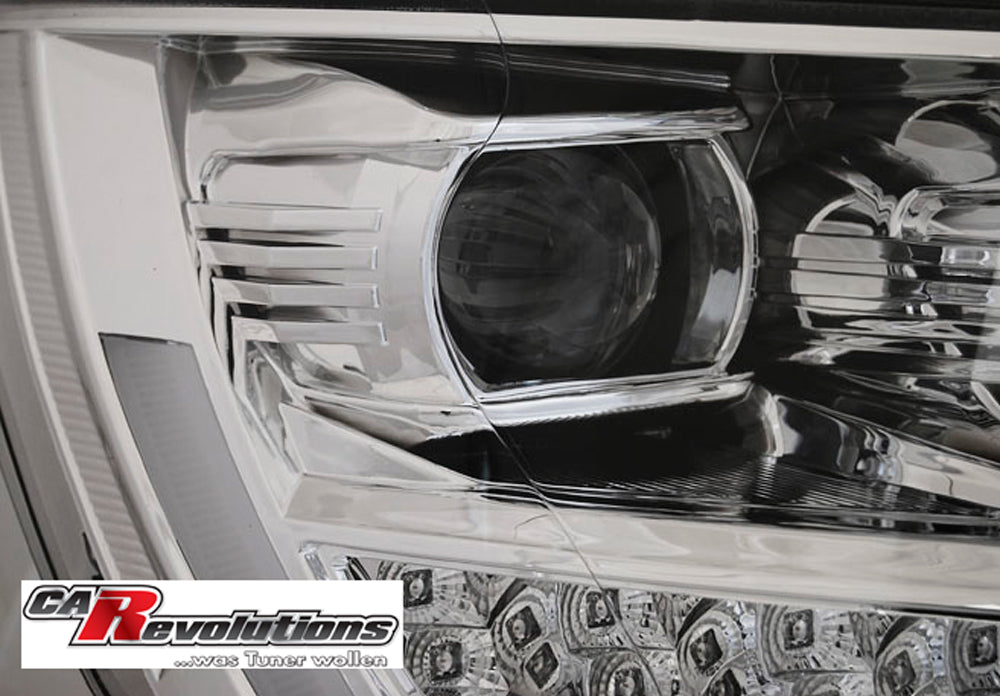 Chrom Scheinwerfer mit LED-Technik für Tuning, KFZ-Zubehör, CR-Tuning