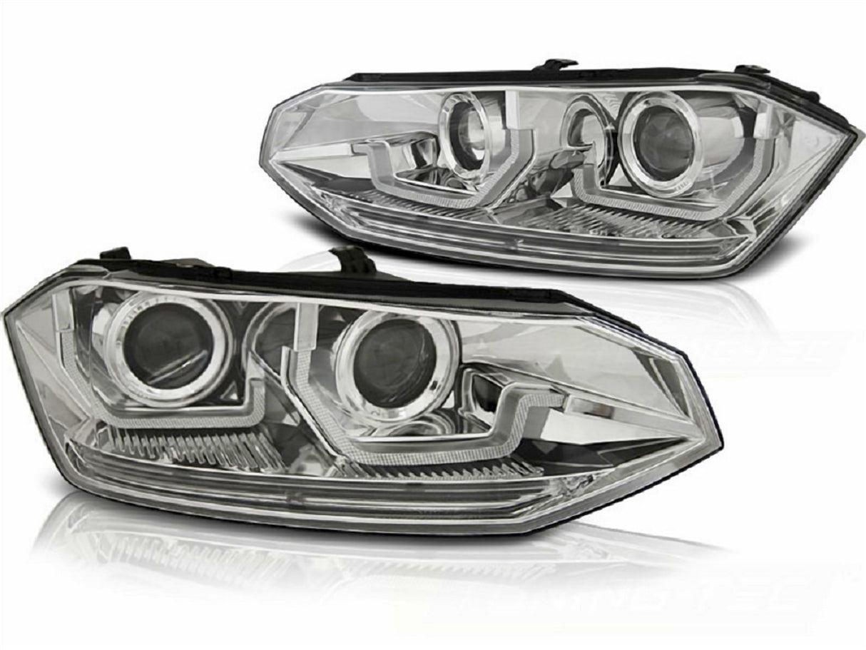 LED Scheinwerfer Set chrom für VW Polo AW 2G 2017+ mit dynamischem Blinker