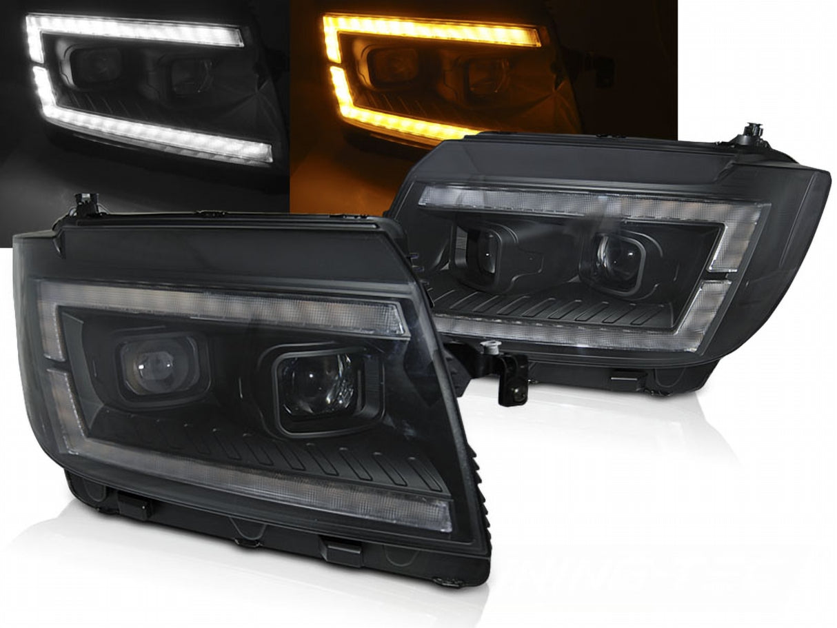 Schwarze LED-Scheinwerfer mit Tagfahrlicht für Ford Ranger T6 2012-2015