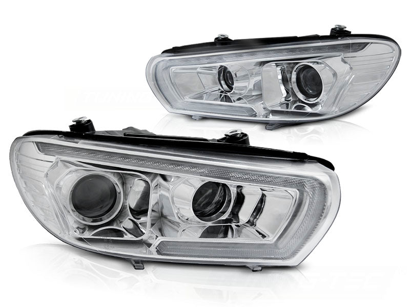 LED LightTube Scheinwerfer Chrom VW Scirocco 2008-2014 mit LED Tagfahrlicht dynamische Blinker