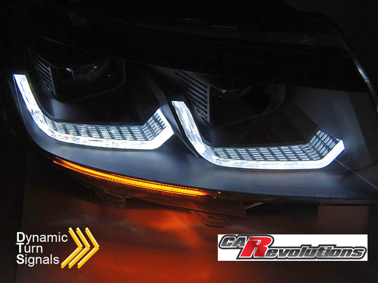 Dynamische Tagfahrlicht Scheinwerfer in schwarz für VW T6.1 ab 2020