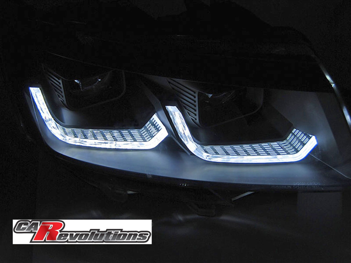 Dynamische Tagfahrlicht Scheinwerfer in schwarz für VW T6.1 ab 2020