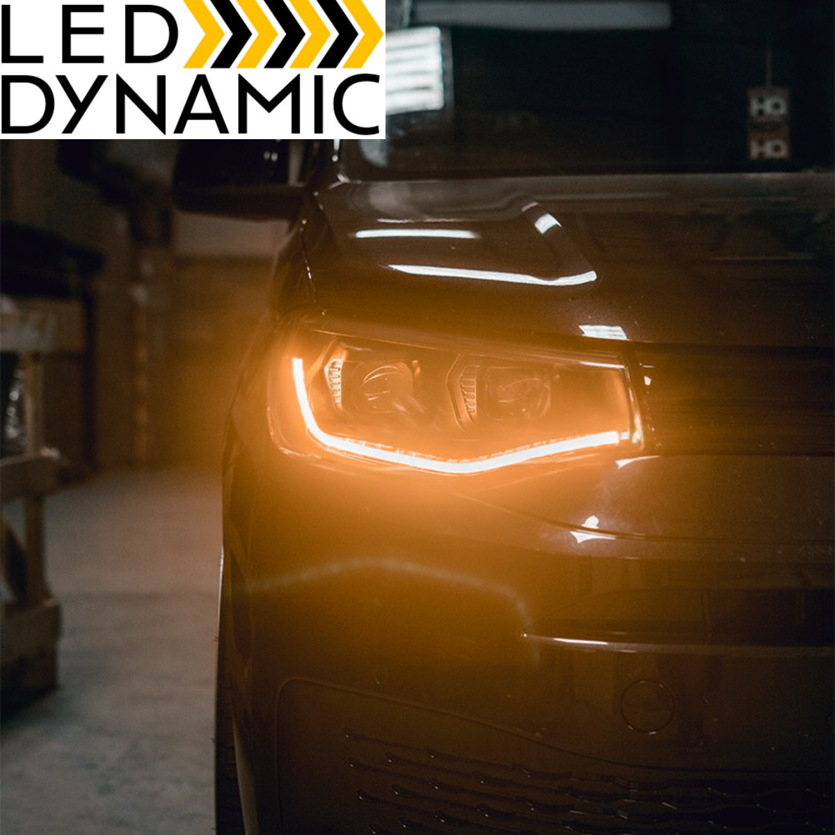 Voll LED Scheinwerfer Set LightTube Schwarz für VW Caddy SB ab 2020 mit Tagfahrlicht dynamischen Blinkern