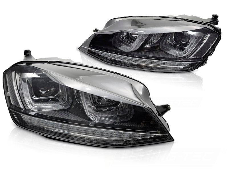 LED Scheinwerfer Set Schwarz Black Line Golf 7 VII mit LED Tagfahrlicht dynamischen Blinkern