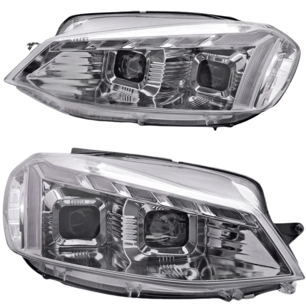 LED Scheinwerfer Set Chrom für VW Golf 7.5 VII 2017–2019 Hatchback & Variant mit Welcome Light, LED DRL & dynamischen Blinkern