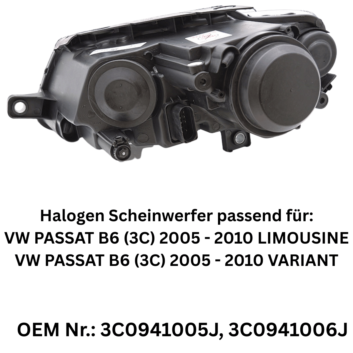 Scheinwerfer Set Schwarz für VW Passat B6 3C Limousine & Variant 2005–2010