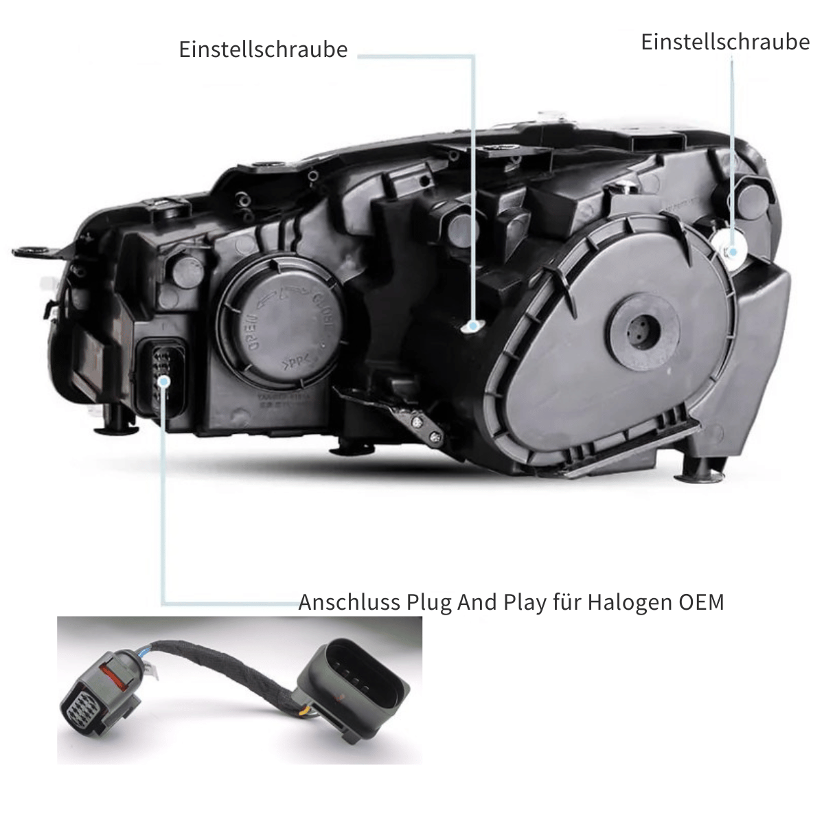 Voll LED Scheinwerfer Set Schwarz für VW Golf 6 VI 2008–2013 Hatchback & Variant mit Welcome Light