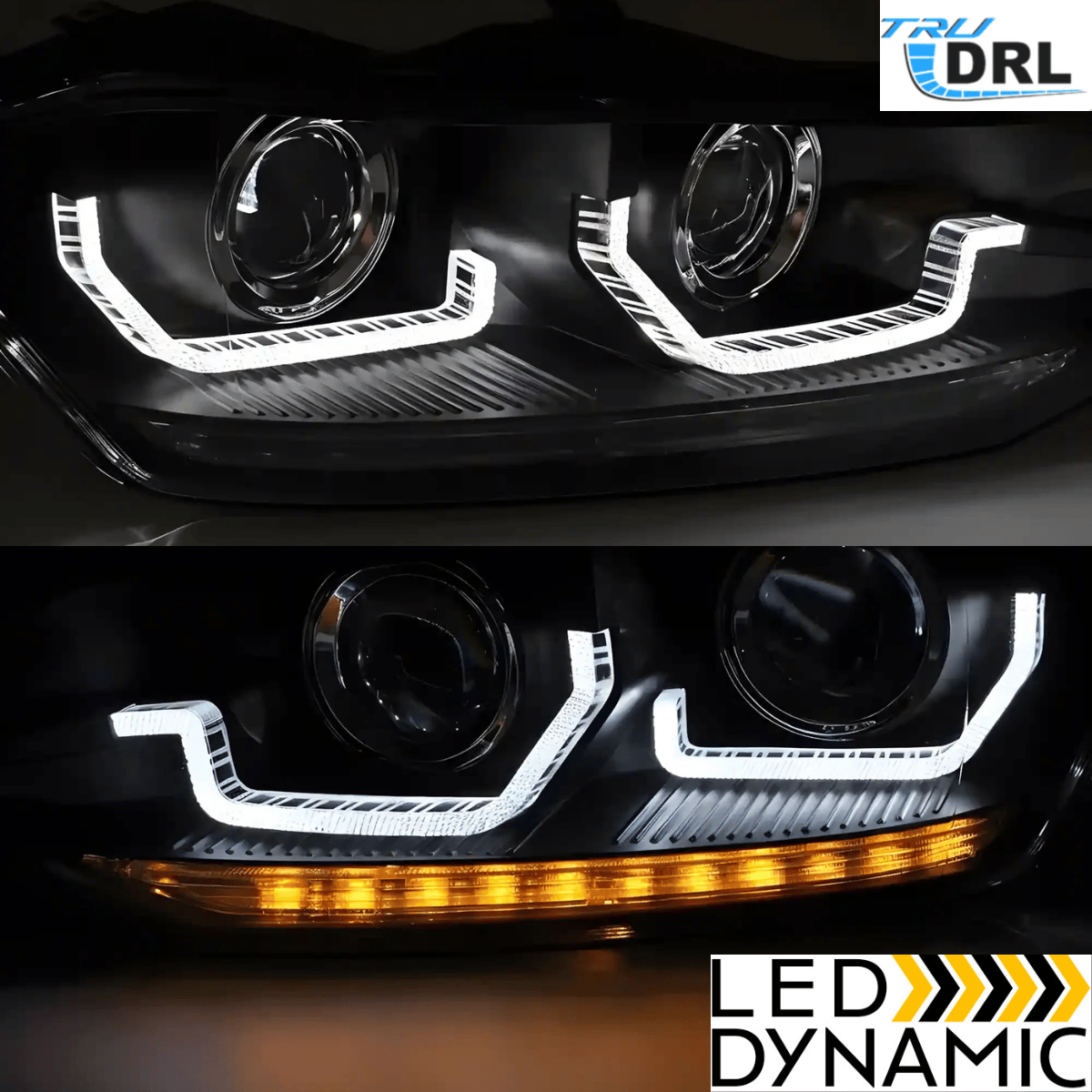 Scheinwerfer Set Schwarz für VW Polo VI 2G 2017–2021 mit LED Tagfahrlicht & Dynamischer Blinker