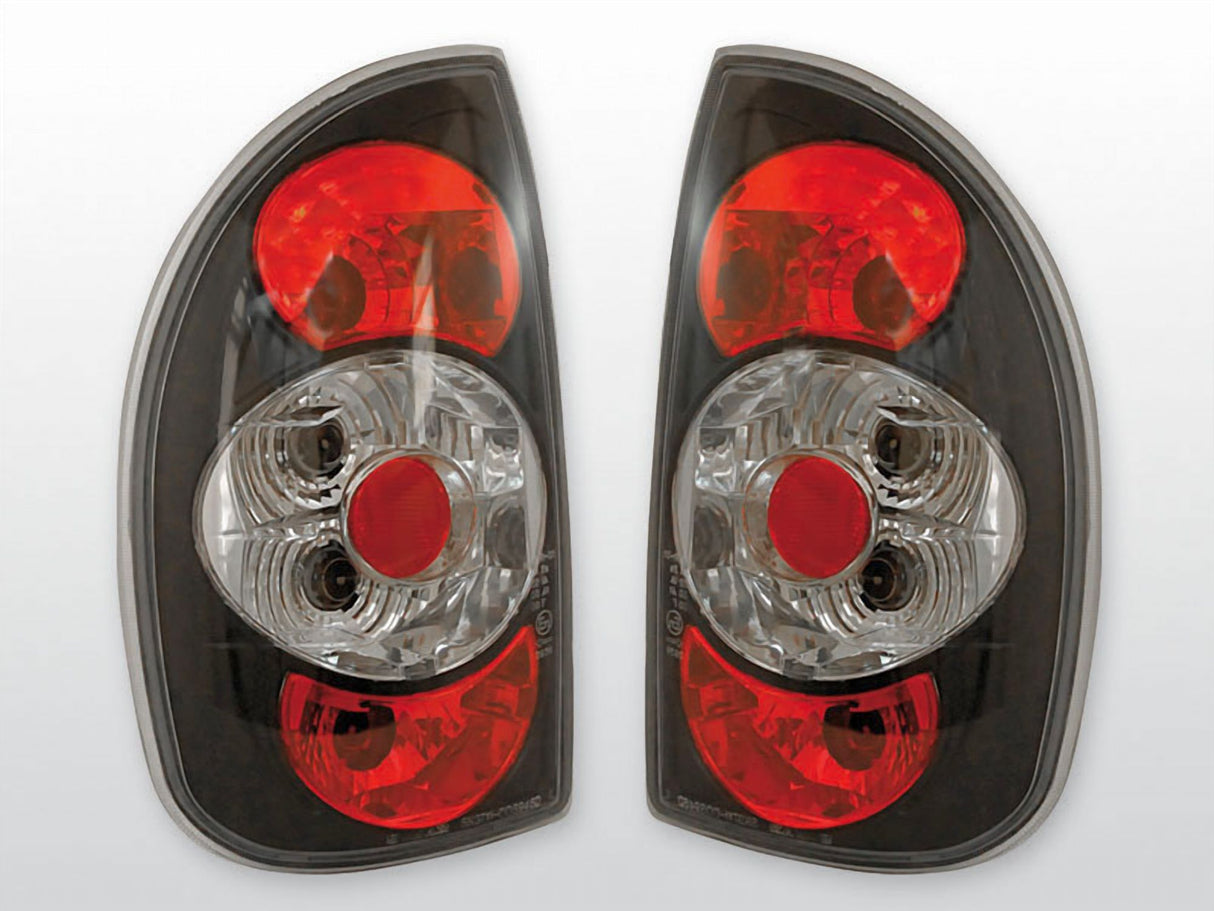 Schwarze LED-Rückleuchten für BMW E46 Touring mit roten und klaren Elementen