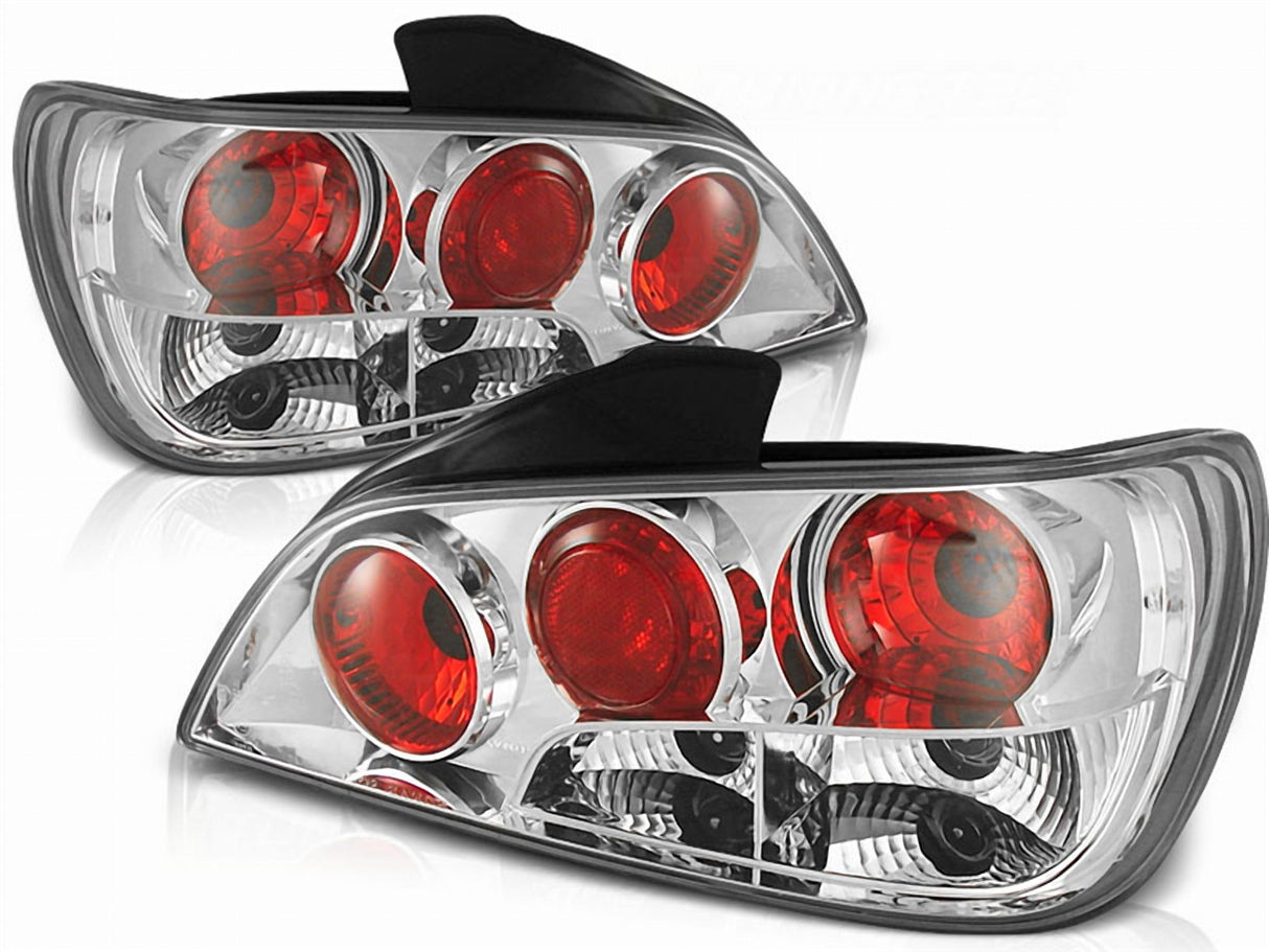 Chrom Rückleuchten Set für Peugeot 406 1995-1999, Tuning LED Rücklichter