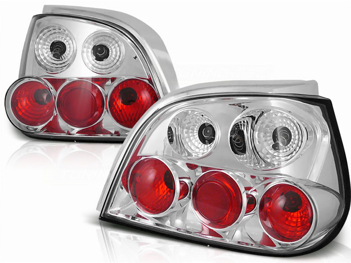 Chrom Rückleuchten Set für Renault Megane 03.99-10.02 5D, LED-Rückleuchten Tuning