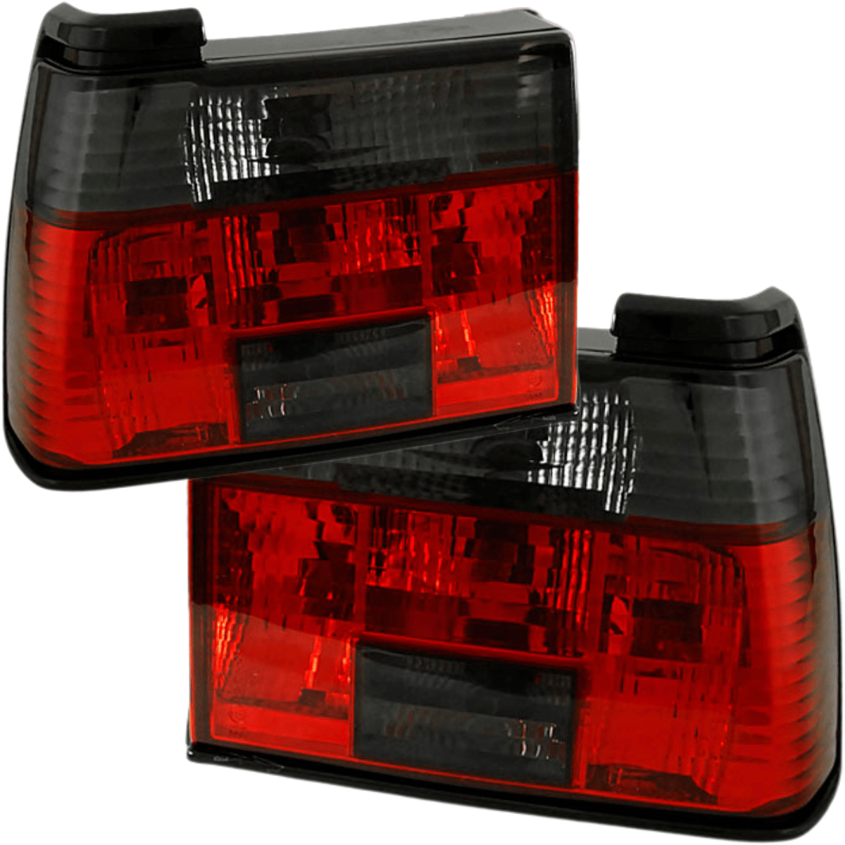 Schwarze LED Rückleuchten für BMW E36 Coupé Cabrio, rot-transparent