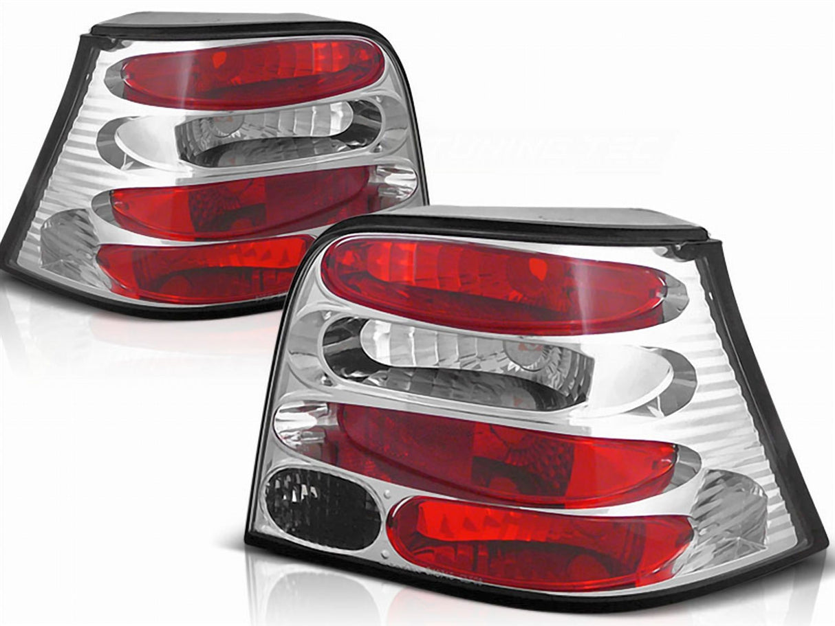 Chrom Rückleuchten Set für VW Golf 4 1997-2003, Tuning LED Rücklichter