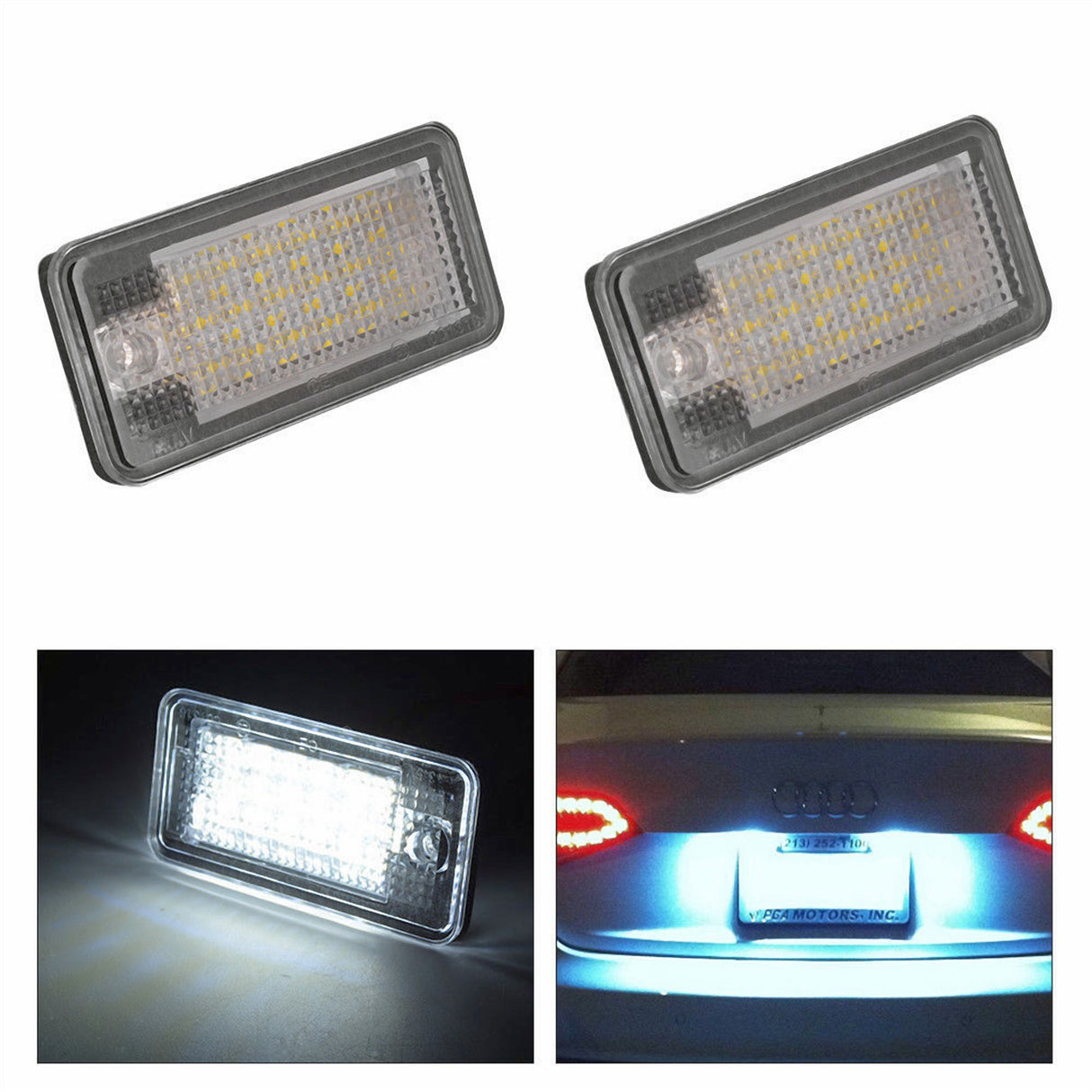 Für Audi A3 8P A4 B6 B7 A5 8F A6 4F A8 4H Q7 LED Kennzeichenbeleuchtung - E-Prüfzeichen