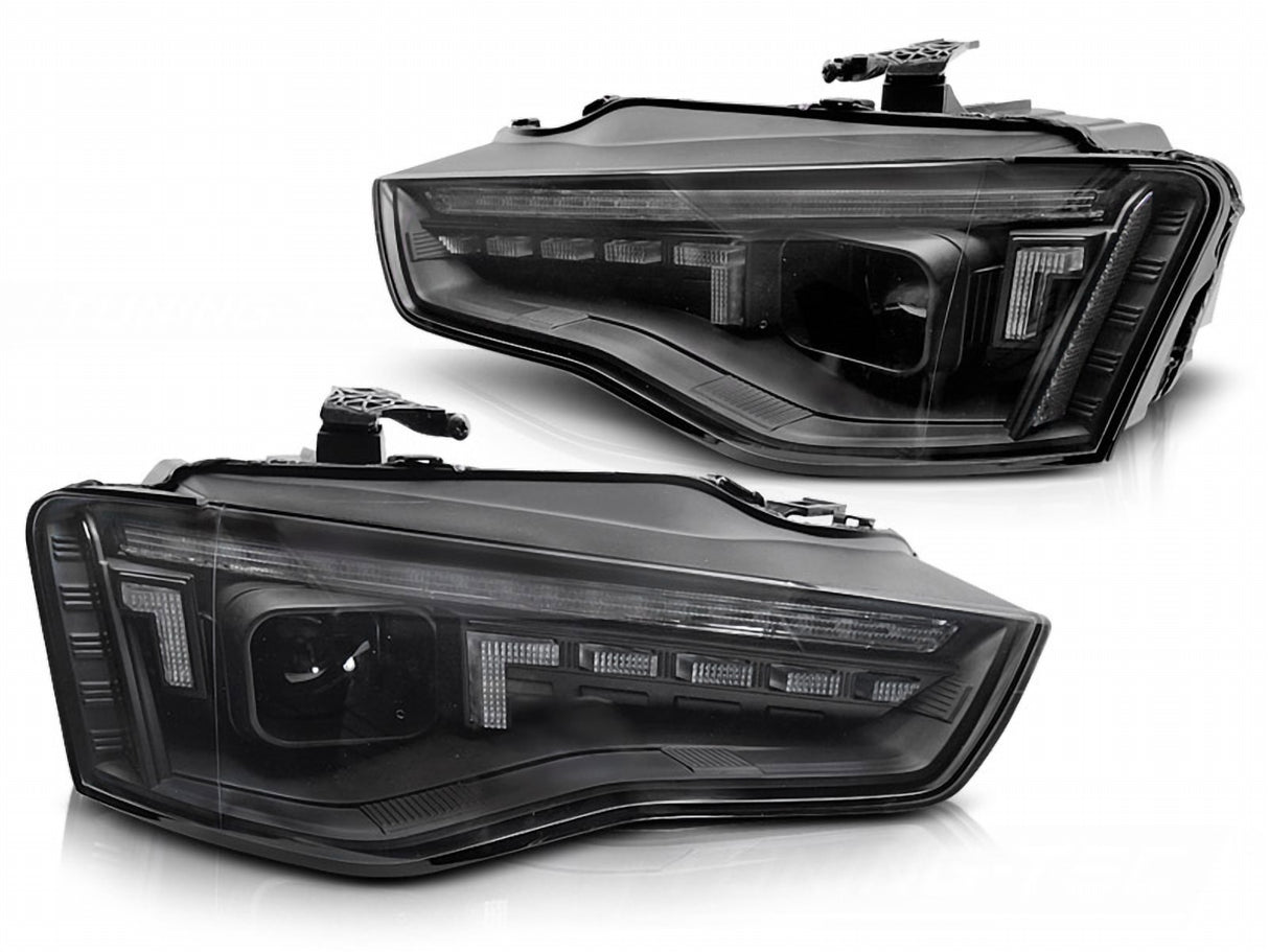 Schwarze LED Scheinwerfer für Audi A4 B8 8K Facelift mit Tagfahrlicht und dunklem Design