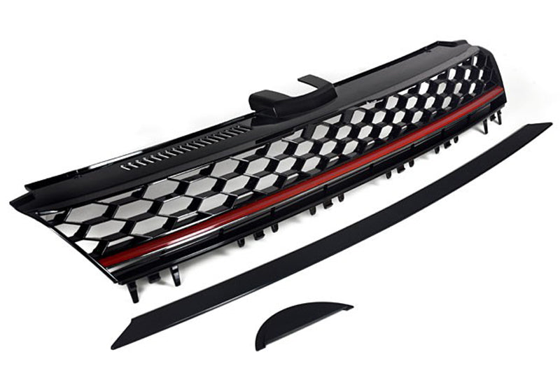 RED Design Sport Kühlergrill Frontgrill ohne Emblem für VW GOLF 7 2013-2017