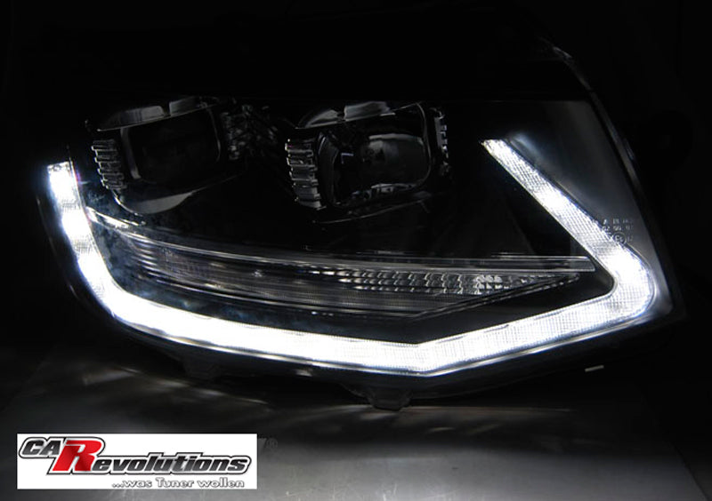 LED Scheinwerfer für VW Golf 7 mit Tagfahrlicht-Optik, Tuning Scheinwerfer schwarz