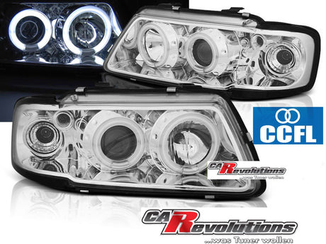 Angel Eyes Scheinwerfer Set in Chrom für Audi A3 8L
