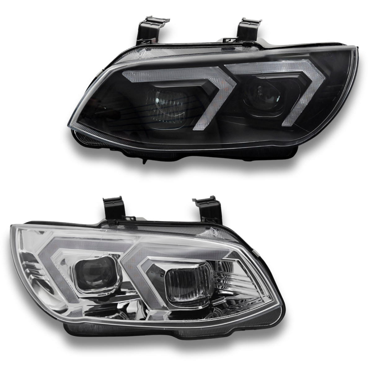 Voll LED Scheinwerfer Set Schwarz für Golf 7 VII 2013–2017 mit Welcome Light