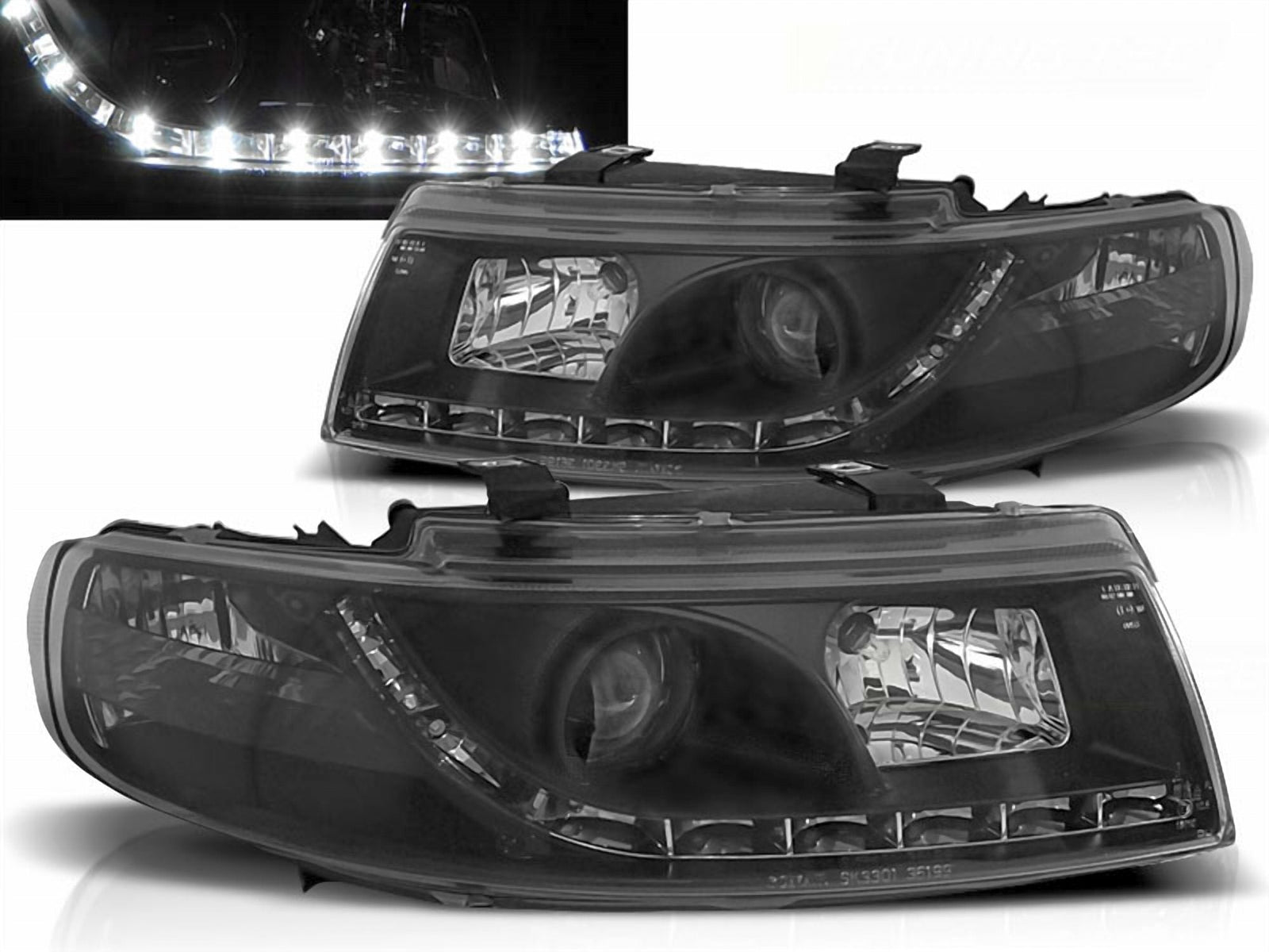 Scheinwerfer-Set in Schwarz für Seat Leon 1M