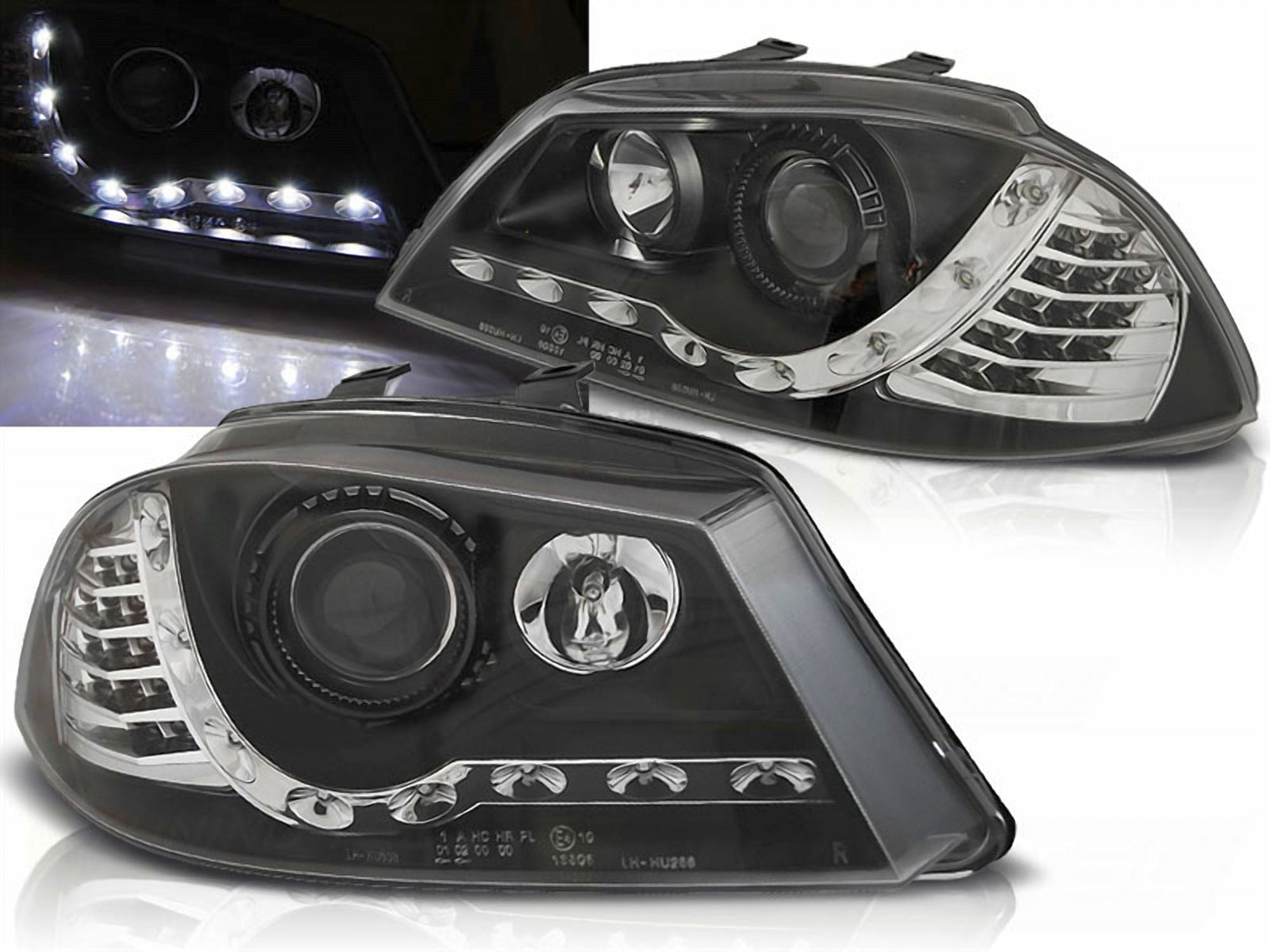 LED Scheinwerfer Set in schwarz für Seat Ibiza – Tuning-Beleuchtung bei CR-Lights