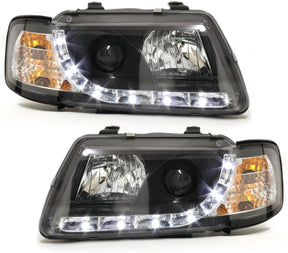 LED Scheinwerfer Set schwarz für Audi 80 B4 91-94 mit Tagfahrlicht-Optik