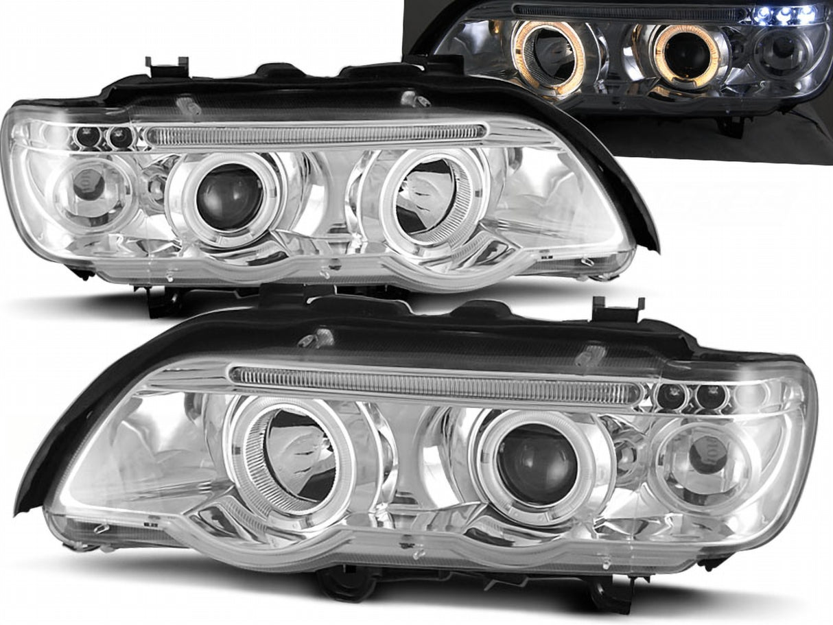 Angel Eyes Scheinwerfer Set in chrom für BMW X5 E53 09.1999-10.2003