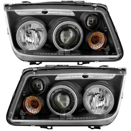 Angel Eyes Scheinwerfer für VW Bora 1J 09.1998-07.2005 NSW schwarz