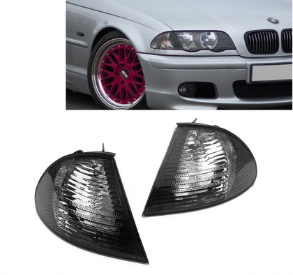 Frontblinker für BMW E46 3er Limo Kombi 1998-2001 Blinker Set schwarz smoke