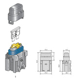 UniVAL Sicherungshalter Clip anreihbar 32V IP33 KFZ Flach Sicherung ATO ATC