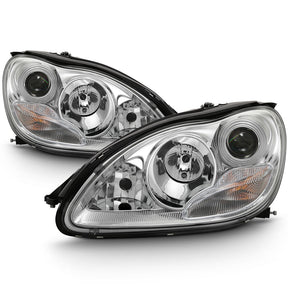 Chrom Scheinwerfer Set für Mercedes S-Klasse W220 Limousine 1998–2002, klare Optik