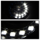 LED Scheinwerfer mit Tagfahrlicht-Ringen für KFZ-Tuning, CR-Tuning