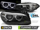 Scheinwerfer Set Schwarz mit LED Angel Eyes Tuning für BMW 5er F10 F11 Xenon