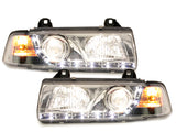 Led Scheinwerfer Set in chrom für BMW 3er E36 Coupe 12.1990-08.1999