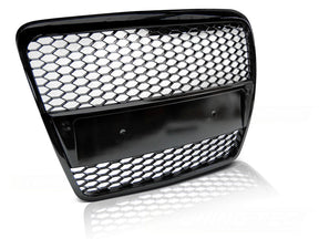 Sportgrill Frontgrill schwarz glanz für Audi A6 C6 04-08 mit PDC