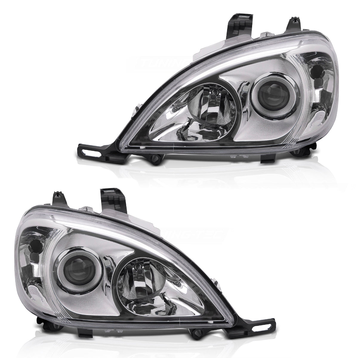 Halogen Scheinwerfer Chrom für Mercedes M-Klasse W163 2001–2005 SUV - Ersatzscheinwerfer & OEM-Passform