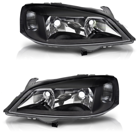 Halogen Scheinwerfer Schwarz für Opel Astra G